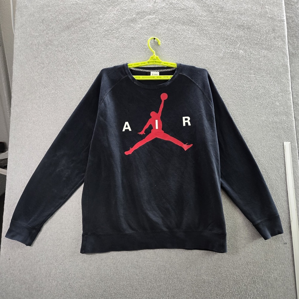Jordan Men Sweatshirt 3XL Black Y2K Graphic Fleece Jumpman Logo READ